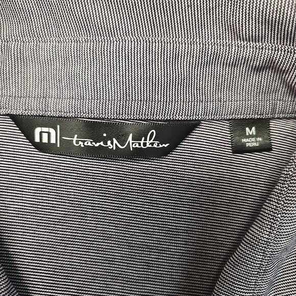 Travis Mathew Golf Polo Shirt Men Size Medium Lavender Striped Pima Cotton Blend - Picture 8 of 10